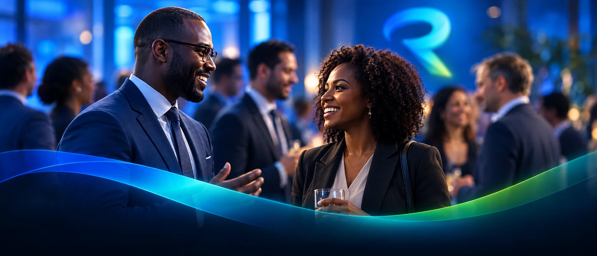 Professionals connecting at a networking gathering